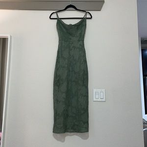 Hutch Kinsey Green Cowl Neck Midi Dress SZ 2 GUC